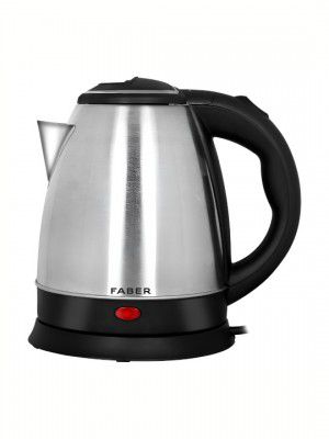 FABER Black & Steel 1.5L Electric Kettle- 360 Swivel Base Over & Dry Heat Protection