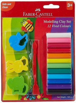 Faber-Castell 12 Modelling Clay 150 mg blister with toys