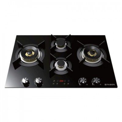 FABER Europa Toughened Glass Top 4 Burner Automatic Hob (Black)