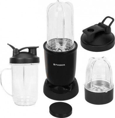 FABER FSB 400 W Juicer Mixer Grinder (SPORTZ BLENDER FSB 3 in 1 Nutrifit Nero | 3 Jars | Black)