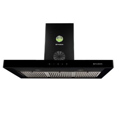Faber 90 cm 1350 m³/HR Box-Type Kitchen Chimney (Hood STILUX 3D PLUS MAX T2S2 BK TC 90)