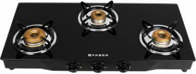 Faber Jumbo 3BB BK Glass Manual Gas Stove 