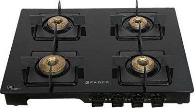 Faber LAZER 4BB BK Glass Manual Gas Stove  