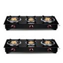 Fabiano 3 Burner Duo combo Toughened Glass Manual Gas Stove (3 Burners)...
