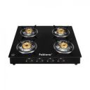 Fabiano FAB-4BR SMART 4 Burner Glass Gas Stove With Manual Ignition ISI Marked (Black)...