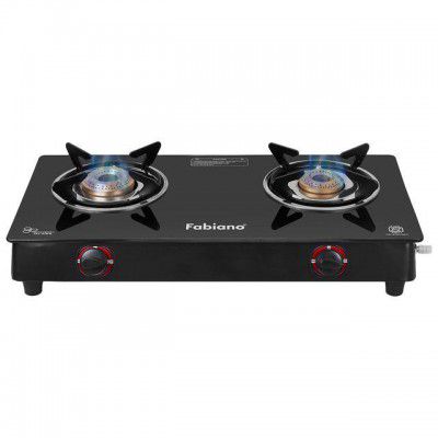 Fabiano FAB2BRNAUTOSMART2 Burner Automatic Gas Stove (Black)