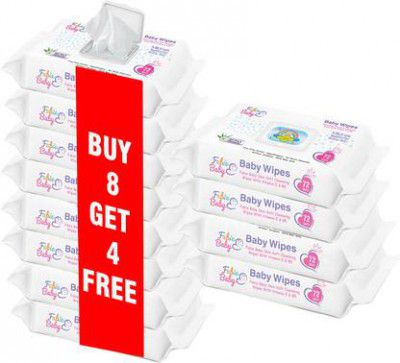 Fabie Baby SkinSoft Baby Wipes 864 Wipes (Pack of 12)  (12 Wipes)