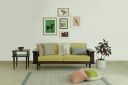 Fabindia Step Side Table Square Single Shelf (Country Life Walnut)...