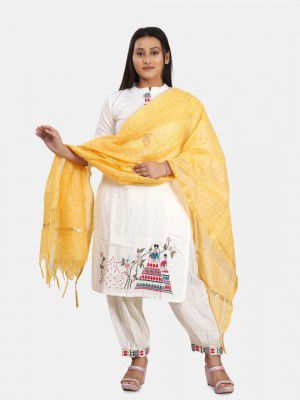 Fabme Checked Dupatta Has Tasselled Border
