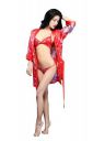 Fabme Womens Floral Print Satin Nighty Size Free (Color Options:Red)...