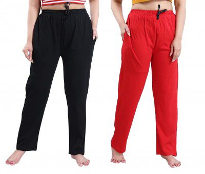 Fabme Women's Pyjama with Drawstring, Pack of 2