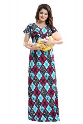 Fabme Womens Sarina Printed Nursing Nighty