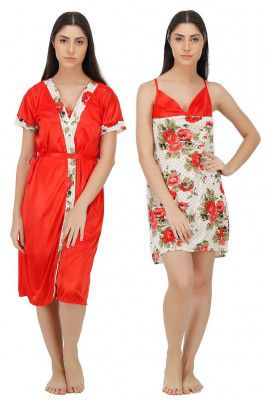 Fabme Womens Satin Dressing Gown
