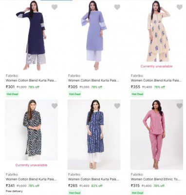Fabriko Womens Ethnic Sets Upto 79% Off | Starts At ₹301