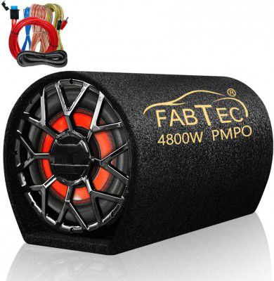 FABTEC 10 Inch Grey Car Bass Tube Subwoofer with Inbuilt Amplifier - (Powered, RMS Power: 200 W)