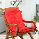 Faburaa Rio Multifunctional Soft & Relaxing Velvet Seat Cushion for Patio Chair Rocking Chair, Office Chair, Desk Chair and Dining Chair with Ties, Chair Pad 30x50 Inch (Red)...