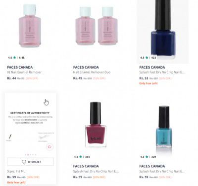 Faces Canada Beauty Product Upto 90% Off