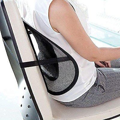 Fadflurry® Ventilation Back Rest with Lumbar Support Mesh Cushion Pad, Universal Back Lumbar Support Chairs for Office Chair, Home, Car, Seat to Relieve Pain (Black) (Nylon)