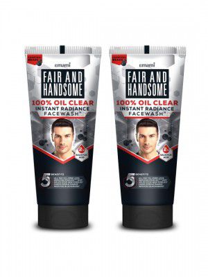 FAIR AND HANDSOME Set Of 2 Instant Radiance Oil Clear Facewash To Reduce Pimples-150g Each