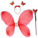 Fairy Butterfly Wings with Matching Hair Band and Magic Wand Costume for Baby Girls Birthday Party/Princess Accessories/Party Gift for Kids/ Party Supplies (Pack of 1,Red)...