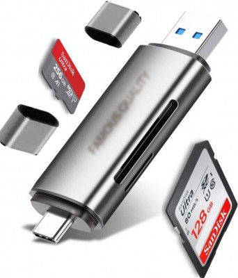 Famous Quality® 3 in 1 USB 3.0, USB C, Micro USB Card Reader SD, Micro SDXC Memory Card Reader for MacBook PC Tablets Smartphones
