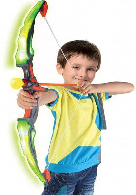 FAMOUS QUALITY® Archery Toy with Lights, and 3 Suction Arrow with Target ,Learning Toys for 5+ Year Old Boys & Girls (Multi Color)
