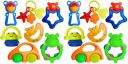 Famous Quality Interlocking Rattle Set for New Born Babies with Attractive Colors and Sound Rattle (1 Set of 7 Rattle, Multi Color)...