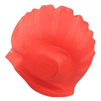 Famous Quality® New Waterproof PU Fabric Protect Ears Long Hair Sports Swim Pool Hat Swimming Cap for Men & Women Adults - Multi