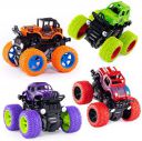 FAMOUS QUALITY® Push and go car Toy 4WD Mini Monster Trucks Friction Powered Cars for Kids Big Rubber Tires Baby Boys Super Cars Blaze Truck Children Gift Toys (Pack of 4 pc)...