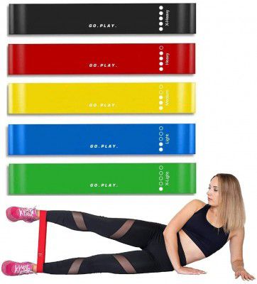 Famous Quality® Resistance Bands Mini Loop (Set of 5) Perfect for Toning & Home Workout.