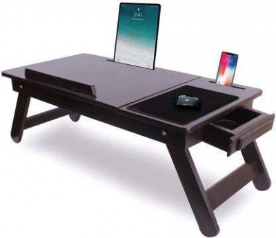 Fangle Table Mate Wooden Adjustable Foldable Multi-Function Portable Laptop Table/Study Table (Brown) Pack of 1
