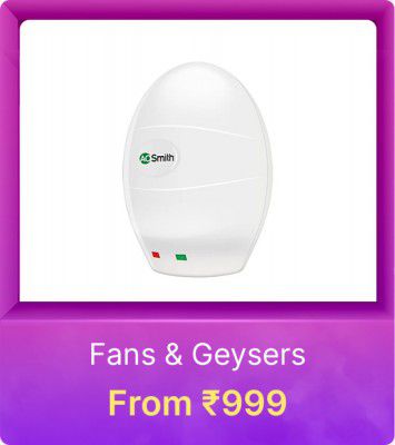 Fans & Geysers @ ₹999 on Flipkart Big Billion Days Sale