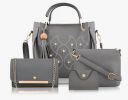 Fargo Handbag For Women And Girls Combo Set Of 4 (Grey_MoonEmbro_FGO-472-2)...