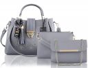 Fargo PU Leather Latest Handbags For Women's Ladies Combo Of 3 (GREY_EMBDRY_FGO-256)...