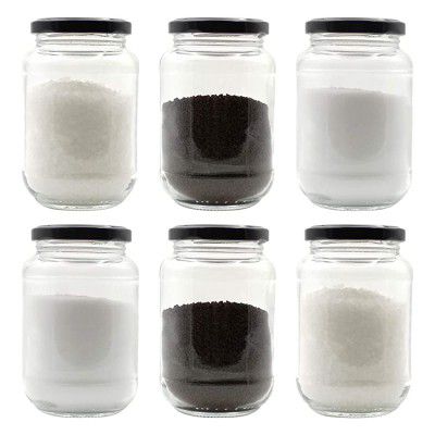 Farkraft 400 ML Glass Jar/Container Round Shape (Set of 6 Pcs)