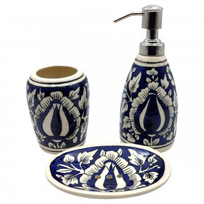 Farkraft Bathroom Accessories Set - Soap Dish, Liquid Dispenser, Toothbrush Holder Set Set of 3