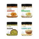FARMCRAVES Premium Dry Fruits Combo Pack (1 Kg) | Whole Almond (250g) + Cashew (250g) + Raisin (250g) + Salted Pistachios (250g) | Healthy Dry Fruit Snack Combo...