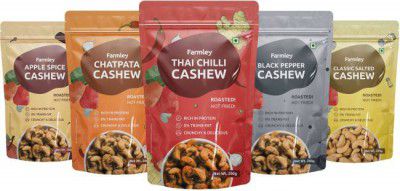 Farmley Roasted & Flavored Cashews- Pack of 5, 200 g Each Cashews  (5 x 200 g)