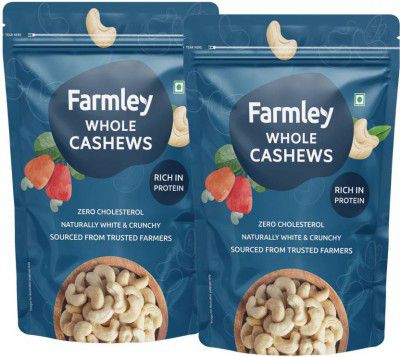 Farmley Whole Raw Kaju Cashews (2 x 0.5 kg)