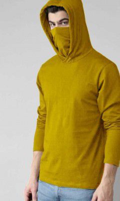 Fascista  Solid Men Hooded Neck Yellow T-Shirt