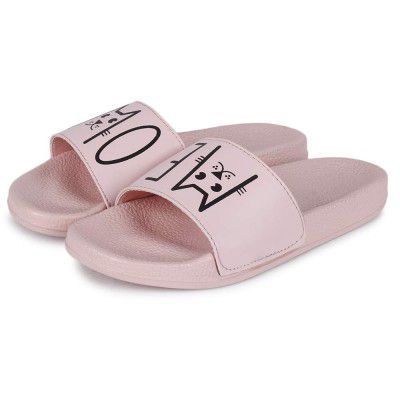 FASHIMO Women's White Flip-Flop-Meow-P