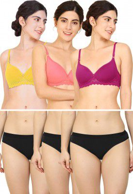 Fashion Comfortz - Fashion Honeymoon Sexy Lingerie Set Cotton Bra Panties Set for Women
