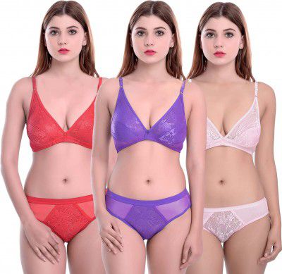 Fashion Comfortz - Fashion Lingerie Set Cotton Bra Panties Set for Women|Bra Panty Set |Bra Panty Set for Women with Sexy|Undergarments|Lingerie Set for Women for Sexy Honeymoon|