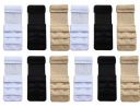 Fashion Comfortz -Women's Bra Hook Extender-2 Hook - 3 Eye with Extra Elastic Pack Of 12 Hook...