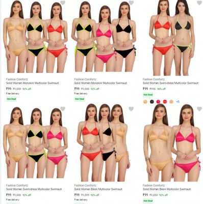 Fashion Comfortz Womens Swimsuits Upto 92% Off | Starts @₹99