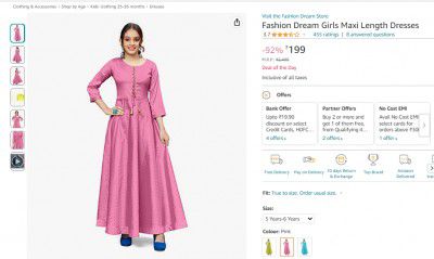 Fashion Dream Girls Maxi Length Dresses