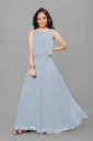Fashion Dream Girls Maxi/Full Length Party Dress (Grey, Sleeveless)...