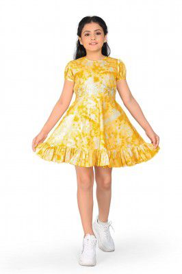 Fashion Dream Girl’s Poly Rayon Knee Length Dresses|Printed Dress|Girls Dress|Kids Dress Girls|Frocks for Girls|Clothes for Girls