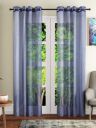 Fashion StringBlue 2 Pieces Geometric Printed Sheer Window Curtains...