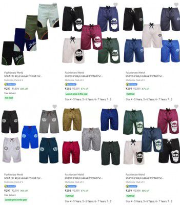 Fashionate World Kids Shorts Starts ₹257